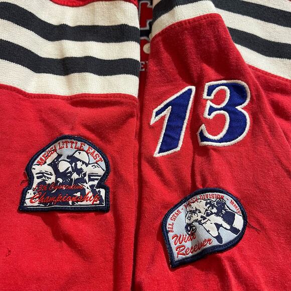 VTG Y2K Mecca Streetwear Football Jersey Style Shirt Red Striped SZ S - Picture 6 of 6